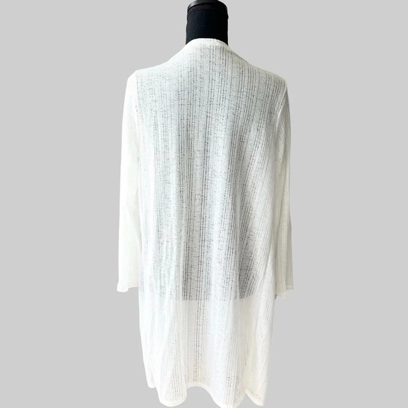 Red Coral White Lightweight  Knit Cardigan - Picture 3 of 16